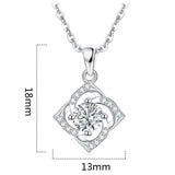 925 Silver Crystal Zircon Flower Pendant Necklace