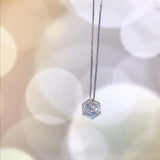 925 Sterling Silver Colorful Cube Zircon Shine Necklace Pendant