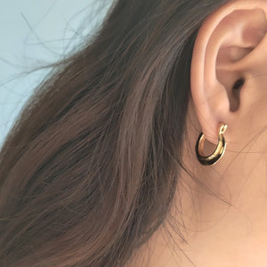 925 Silver Nordic Irregular Shape Cartilage Hoop Earrings for Women