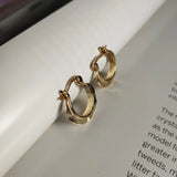 925 Silver Nordic Irregular Shape Cartilage Hoop Earrings for Women