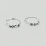 925 Silver Nose Ring 4 Clear Crystal 24G Hoop Nose Piercing 20pcs