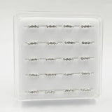 925 Silver Nose Ring 4 Clear Crystal 24G Hoop Nose Piercing 20pcs