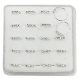 925 Silver Nose Ring 4 Clear Crystal 24G Hoop Nose Piercing 20pcs