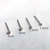 925 Silver Nose Stud 1.5mm 2mm Ball Indian Nose Piercing Jewelry