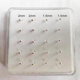 925 Silver Nose Stud 1.5mm 2mm Ball Indian Nose Piercing Jewelry