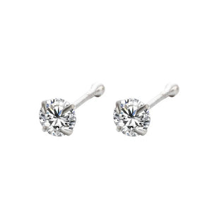 925 Silver Nose Stud Round Zircon Nose Ring Body Piercing