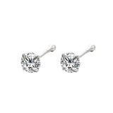 925 Silver Nose Stud Round Zircon Nose Ring Body Piercing