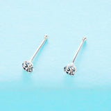 925 Silver Nose Stud Round Zircon Nose Ring Body Piercing