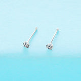 925 Silver Nose Stud Round Zircon Nose Ring Body Piercing