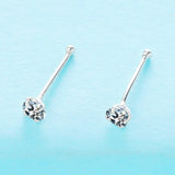 925 Silver Nose Stud Round Zircon Nose Ring Body Piercing