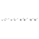 925 Silver Nose Stud Round Zircon Nose Ring Body Piercing