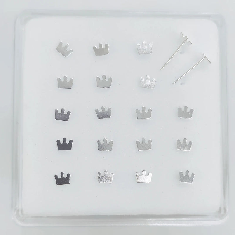 925 Silver Crown Shape Nose Stud for Women
