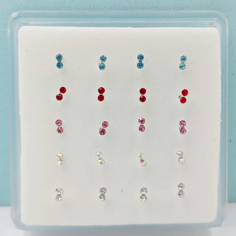 925 Sterling Silver Crystal Nose Pin Jewelry Pack