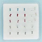 925 Sterling Silver Crystal Nose Pin Jewelry Pack