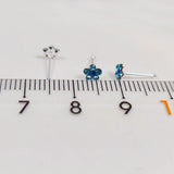 925 Sterling Silver Flower Crystal Nostril Piercing Nose Stud 20pcs