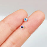 925 Sterling Silver Flower Crystal Nostril Piercing Nose Stud 20pcs