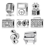 925 Silver Music Charms Beads for Bracelet Bangles