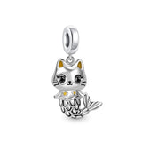 925 Silver Nurse Teeth Bike Halloween Skull Charm Bead for Bracelet DIY