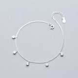 925 Silver Zircon Bobby Socks Anklet Leg Jewelry