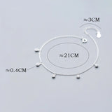 925 Silver Zircon Bobby Socks Anklet Leg Jewelry