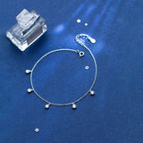 925 Silver Zircon Bobby Socks Anklet Leg Jewelry