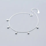 925 Silver Zircon Bobby Socks Anklet Leg Jewelry