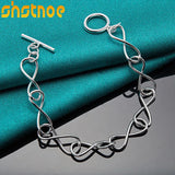 925 Silver OT Buckle Chain Bracelet Women Gift Jewelry