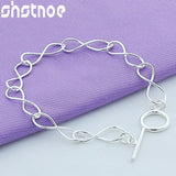 925 Silver OT Buckle Chain Bracelet Women Gift Jewelry