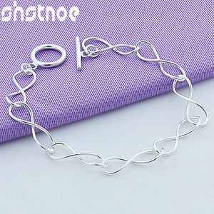 925 Silver OT Buckle Chain Bracelet Women Gift Jewelry