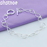 925 Silver OT Buckle Chain Bracelet Women Gift Jewelry