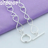 925 Silver OT Buckle Chain Bracelet Women Gift Jewelry