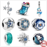 925 Sterling Silver Fish Tail Pearl Unicorn Charm Pendant