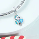 925 Sterling Silver Fish Tail Pearl Unicorn Charm Pendant