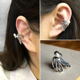 925 Silver Octopus Clip Earrings Women's Jewelry