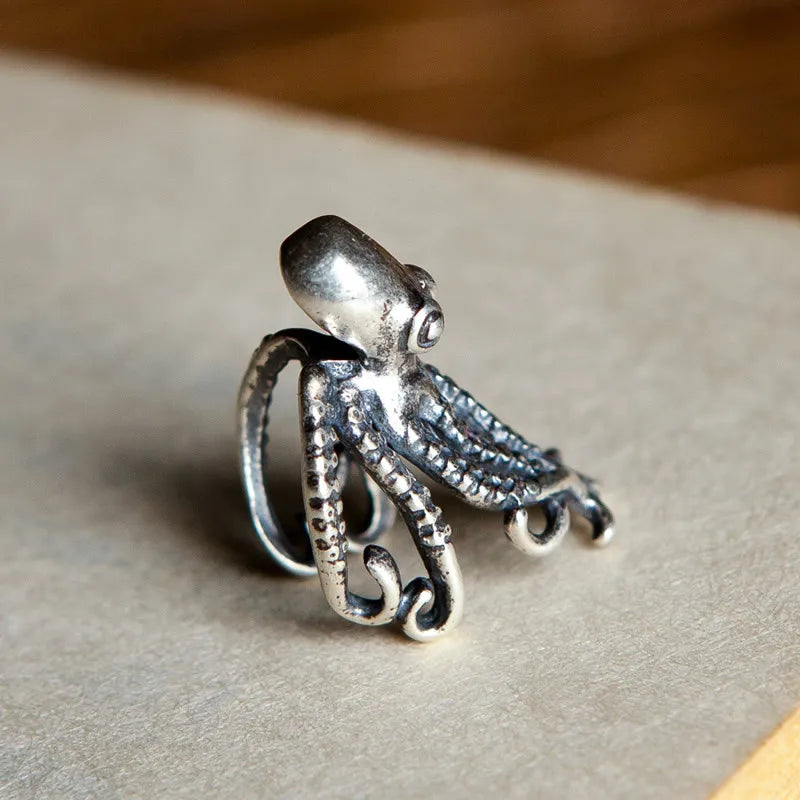 925 Silver Octopus Clip Earrings Women's Jewelry