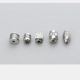 925 Silver Om Mani Padme Hum Spacer Beads for DIY Bracelet Necklace