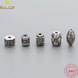 925 Silver Om Mani Padme Hum Spacer Beads for DIY Bracelet Necklace