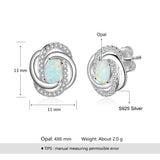 925 Silver Opal Earrings with CZ Knot Studs - Lam Hub Fong