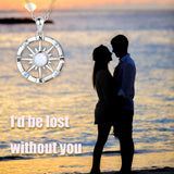 925 Silver Opal Nautical Dream Compass Pendant Necklace
