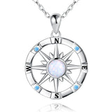 925 Silver Opal Nautical Dream Compass Pendant Necklace