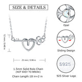 925 Silver Opal Key & Heart Necklaces Float Love Heart Pendant Mother Jewelry