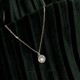 925 Silver Opal Pendant Necklace French Light Female Fine Jewelry