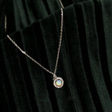925 Silver Opal Pendant Necklace French Light Female Fine Jewelry