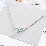 925 Silver Opal Unicorn Charm Bracelet - Wedding Party Jewelry