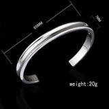 925 Silver Cuff Bracelet Bangle Unisex Couple Gift