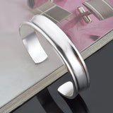 925 Silver Cuff Bracelet Bangles For Women Men Couple Gift