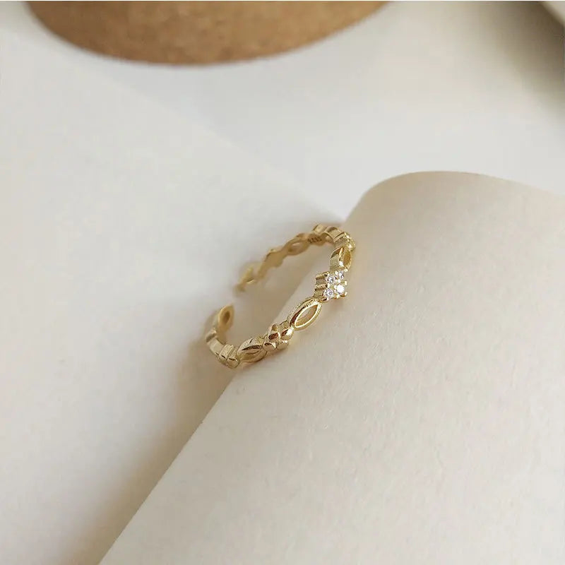 925 Silver Hollow Ring Women Anniversary Jewelry Gift