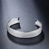 925 Silver Open Web Bangle Bracelet Wedding Charm Jewelry