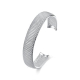 925 Silver Open Web Bangle Bracelet Wedding Charm Jewelry