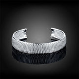 925 Silver Open Web Bangle Bracelet Wedding Charm Jewelry